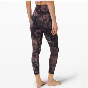 NWT Lululemon Align HR Pant 25" Diamond Dye Graphite Grey Pink Pastel - Size 20